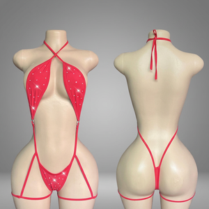 Conjuntos de Ropa de Club W.E. Performance para Mujer, Tangas Sexys con Pedrería para Baile de Salón, Atuendo de Stripper - Product Image 2