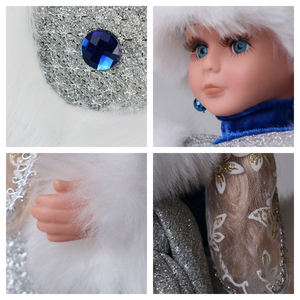 Электрическая плюшевая кукла Снегурочка на батарейках, поющая и танцующая, синяя, музыкальная, для дома, 30/40 см - Product Image 5