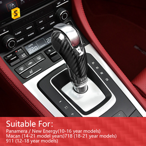 Perilla de cambio de marchas <span class=keywords><strong>interior</strong></span> de accesorios de coche de fibra de carbono Real Shasha para Porsche Panamera 2010 2016 <span class=keywords><strong>Macan</strong></span> 2014 <span class=keywords><strong>2021</strong></span> - Product Image 5