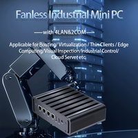 Intel N100 4 Port LAN 2.5G Ethernet Nic RS485 RS232 Mini PC Server Appliance X86 Tanpa Kipas Firewall Router Industri