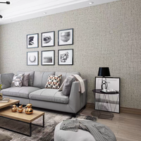 ORON DECO Wallpaper Vinyl 3D Tekstur Linen, Mudah Dilepas dan Ditempel, MOQ Rendah, Harga Grosir untuk Dekorasi Dinding