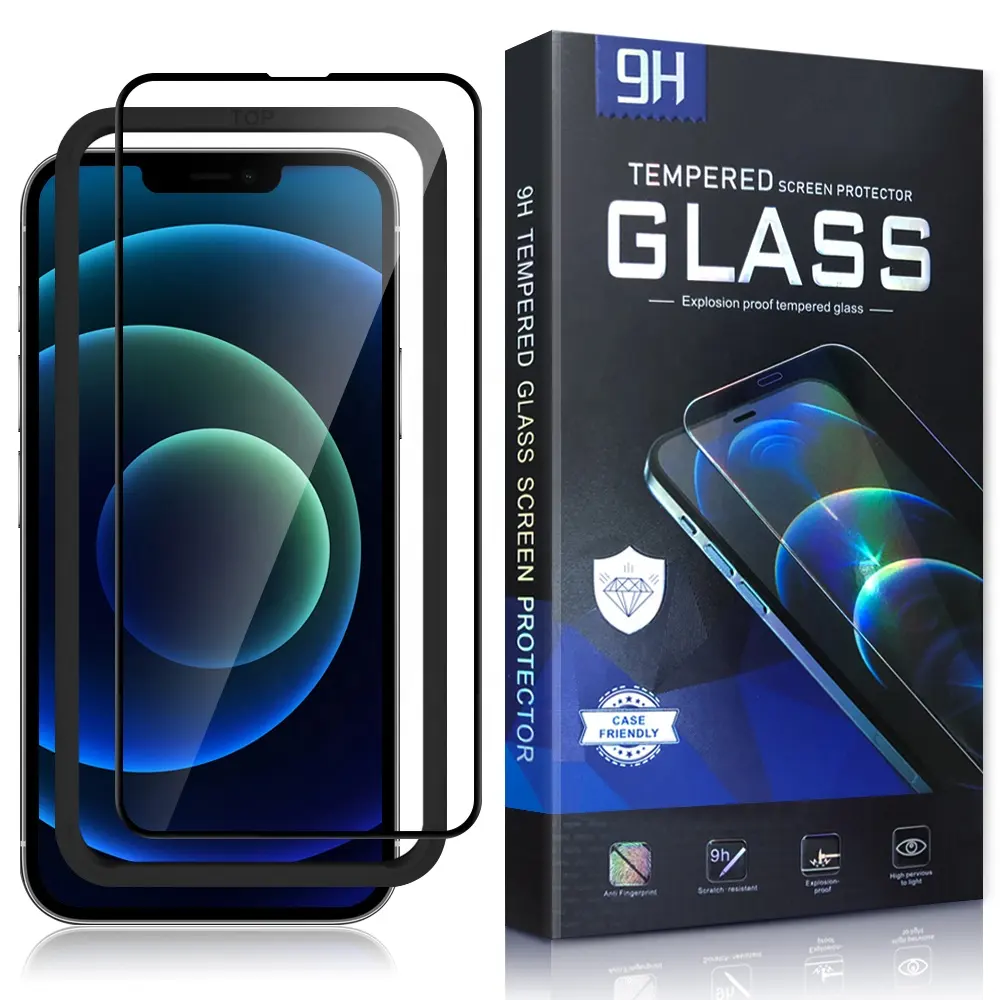 Film Ponsel Iphone 13 Tempered Glass dengan Aplikator, Film Pelindung Layar Iphone 12 dengan Kit Pemasangan Mudah.