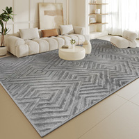 Tapis géométrique en microfibre de polyester, shaggy 3D, design moderne, lavable, jacquard, doux, pelucheux, à poils longs, pour salon