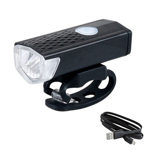 ไฟหน้าจักรยาน LED แบตเตอรี่แบบชาร์จไฟได้ กันน้ำ IPX4 พร้อมสาย USB สำหรับอุปกรณ์เสริมจักรยานเสือภูเขา - Product Image 1