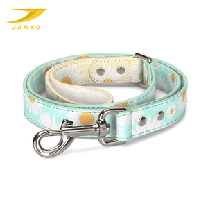 <span class=keywords><strong>Collar</strong></span> de cuero PU con estampado de contraste, correa de perro con patrón personalizado - Product Image 1