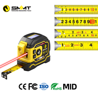SMMT AC-66 Télémètre laser numérique 2-en-1, portée 60m/196Ft, précision 2mm, verrouillage automatique, écran LCD