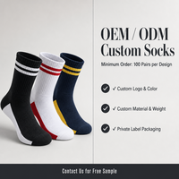 Chaussettes de sport personnalisées OEM ODM, chaussettes à logo personnalisé en matériau sur mesure, vente en gros d'usine