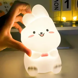 LED Silicone Baby Night Bunny Light Up Silicone Animal Lamp Rechargeable Touch Light Silicone Night Light