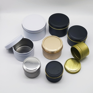 Boîtes à bougies en métal rondes de 8 oz, couleur or rose, blanc mat, noir mat, pour la fabrication de bougies - Product Image 5