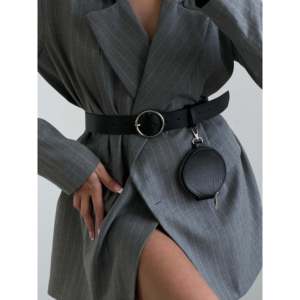 เข็มขัดกระเป๋าสตางค์แบบหัวเข็มขัดกลมพร้อมห่วงรูปตัว D หัวเข็มขัดเหล็กสำหรับเสื้อแจ็คเก็ตกางเกงเดรสเข็มขัดโลหะลำลอง - Product Image 4