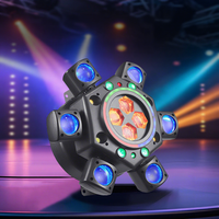 Projecteur LED DJ 100W Super Puissant pour Boîte de Nuit, Effet Tourbillon à Six Bras, Nid d'Abeille 3-en-1, Faisceau Stroboscopique Mobile RGB ABS IP33 DMX512 pour Hôtel