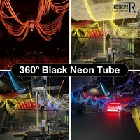 Bande lumineuse LED néon flexible en tube de silicone noir, adressable RGB RGBW 360 degrés, SPI DMX 24V, pour événements DJ, vente en gros OEM D25