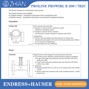 Medidor de Flujo Endress+Hauser Prowirl R 200 7R2C E+H para Aplicaciones de Bajo Flujo y Diámetro Reducido con Tecnología Heartbeat - Product Image 6