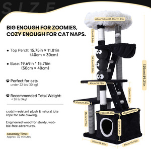 Relipet phong cách mới mèo cây với cạnh mới ràng buộc vật nuôi thân thiện với mèo Giường Bao gồm nhiều lớp cấu trúc bằng gỗ - Product Image 2