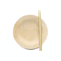Assiettes jetables en bambou 7 pouces 10 pouces Design minimaliste Logo personnalisé 100% compostable Biodégradable Vaisselle de fête pour le dîner Glacé