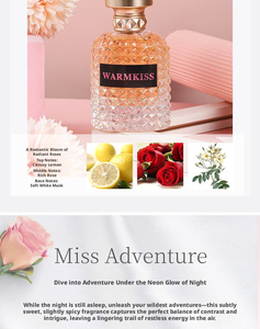 Perfume de Rosas para Mujer, Fragancia Duradera, en Botella de Vidrio de 50ml, Aroma Floral Amaderado, Venta al Por Mayor - Product Image 4