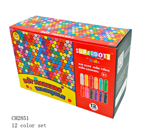 建设性的玩具点艺术彩虹标记课堂集 CH-2851 12 件多色 '可水洗的涂抹标记 - Product Image 3