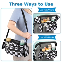 Sac de rangement multifonctionnel imperméable pour poussette avec porte-gobelet isotherme