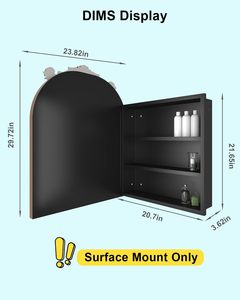 Gabinete de Baño con Marco Arqueado de Estilo <span class=keywords><strong>Barroco</strong></span> Francés, de Lujo, Antiguo, de 24x30 Pulgadas, con Espejo de Vanidad, Resistente al Agua, para Montar en la Pared - Product Image 3