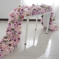 Fleurs Table Automne Rangée Coureurs Rouge Escalier De Mariage Jaune Hortensia Roses Table Guirlande pour Cendres 50Cm/100Cm Fleur Runner