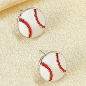 Hot Sale Drip Oil <strong>Stud</strong> Earrings Sport Basketball Soccer Baseball <strong>Football</strong> Volleyball <strong>Metal</strong> Alloy <strong>Stud</strong> Earrings - Product Image 5