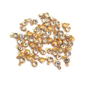 Breloques en strass S28, alliage de zinc, serti de cristaux, pour la création de bijoux DIY, accessoires, cristaux ronds transparents de 10 mm - Product Image 5