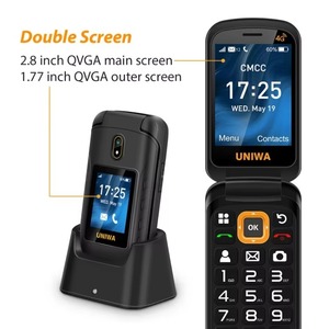 UNIWA V909T 4G Flip Phone <span class=keywords><strong>a</strong></span> doppio schermo singolo Nano <span class=keywords><strong>cellulare</strong></span> grande pulsante per 2250 anziani mAh tastiera russa - Product Image 3