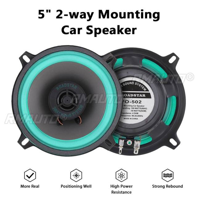 VO502 2PCS 100W 4/5 Inch Universal Car HiFi Coaxial Speaker Car Concentration Loudspeaker Vehicle Door Auto Audio Music Stereo