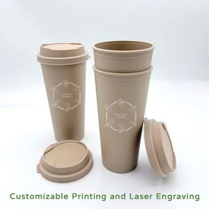 Vaso Reutilizable Biodegradable de Fibra Vegetal de 16 oz con Logotipo Personalizado para Regalos de Ferias Comerciales Ecológicas - Product Image 3