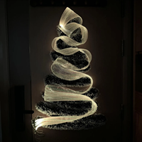 Lumière en fibre optique flexible à LED, éclairage en filet de fibre optique personnalisé, lumières en fibre optique à changement de couleur RVB pour arbre