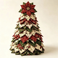 Kit de bricolage pour sapin de Noël fait main, kit de couture pour la décoration de la maison pendant les fêtes, ensemble de fabrication de sapin de Noël pour travaux d'aiguille