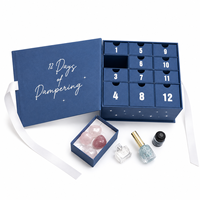 Boîtes de calendrier de l'avent en carton personnalisées de luxe Kexin faites à la main avec 12 tiroirs, numéros et logo en feuille d'argent