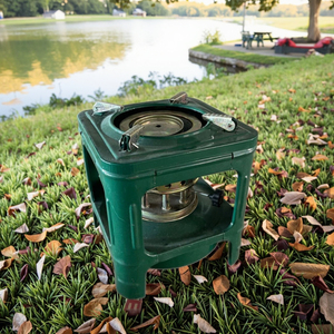 Bếp dầu hỏa di động gấp gọn bằng thép ngoài trời với đầu đốt men 8 ngọn, đánh lửa bằng tay, dùng cho cắm trại, dã ngoại & nướng BBQ, sưởi ấm - Product Image 5