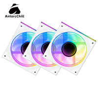 Ventilateur de refroidissement pour jeux ARGB AntarcChill 120 mm 25 mm à roulement fluide avec haute pression statique et faible bruit 16 dBA pour boîtier PC et refroidissement du processeur