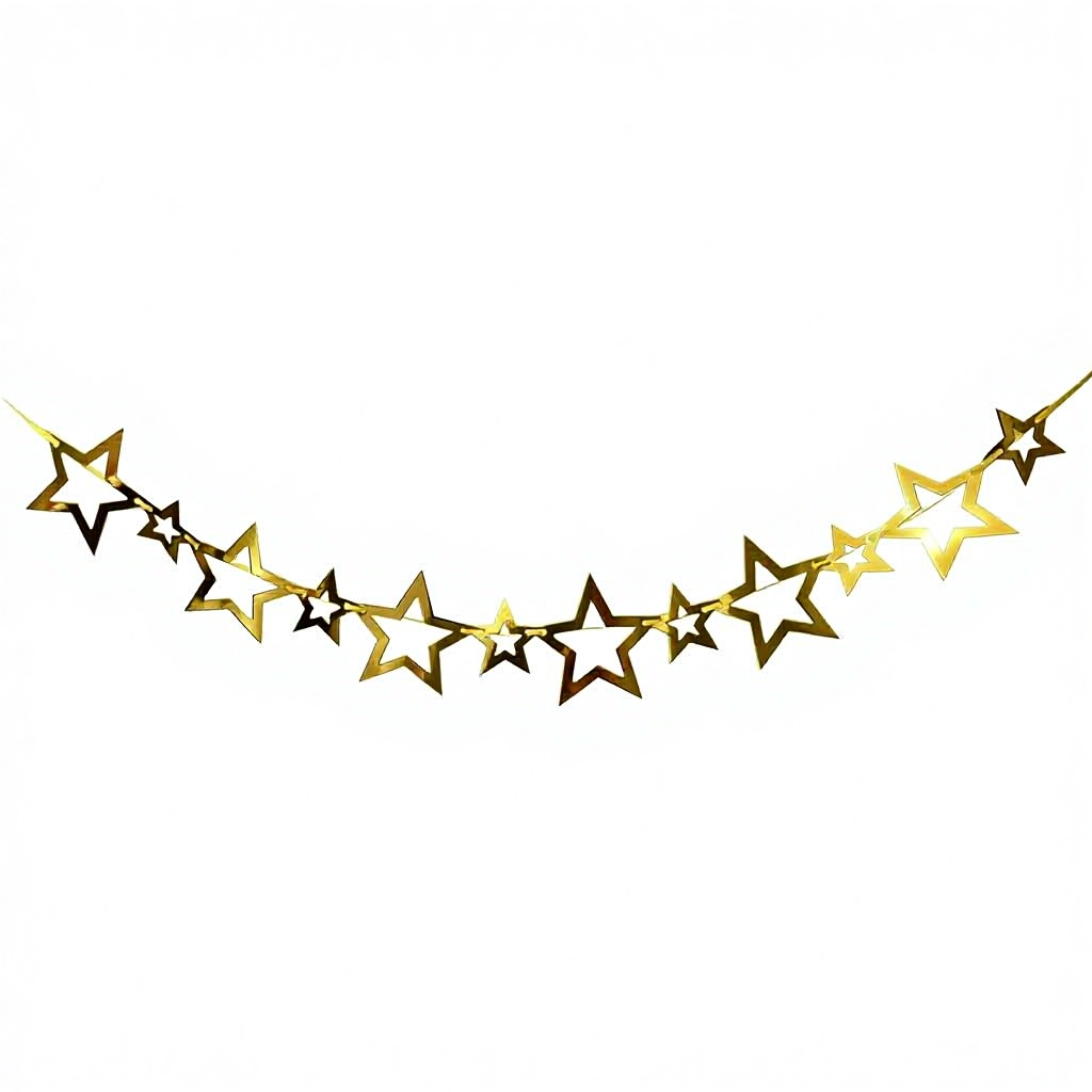Hollowed-out small and large golden five-pointed stars
