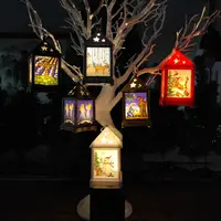 Yyb — décorations d'arbre de noël à led solaire, vente en gros, cadeaux pour enfants, ornements, lanterne suspendue, fournitures extérieures, lampes de noël