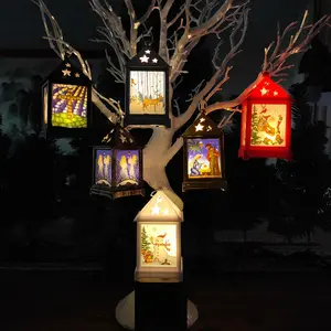 वाई बी थोक सौर एलईडी क्रिसमस पेड़ सजावट थोक बच्चों को उपहार गहने फांसी लालटेन की आपूर्ति आउटडोर क्रिसमस रोशनी