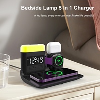 4-in-1 15W Multifunctionele draadloze opladerlamp LED-schermweergave wekker 3-traps helderheidsinstelling mobiele telefoon oordopjes smart