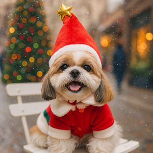 Perros, gatos, perros pequeños, cachorros, accesorios bonitos, informales, elegantes, románticos, lindos, sombrero navideño de Venus - Product Image 1