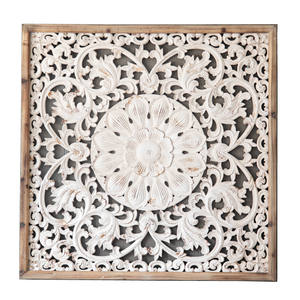 Decoración de Pared de Madera Tallada Estilo Francés, Rectángulo Blanco Envejecido, Decoración para el Hogar, Adorno Colgante, para Bodas, Cafeterías - Product Image 3