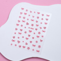 Autocollants pour ongles pour la Saint-Valentin, motif cœur d'amour, autocollants adhésifs pour ongles, décorations romantiques pour l'art des ongles