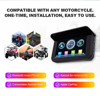 Pantalla Táctil IPS de 5 Pulgadas para Motocicleta, Apple CarPlay Inalámbrico y Android Auto GPS para Moto