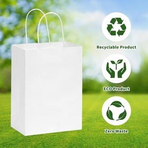 Ready Bulk Eco Friendly <b>Biodegradable</b> Reusable Kraft Paper Take Away Gift <b>Packaging</b> Die Cut Handle Shopping Kraft Paper Bag - Product Image 5