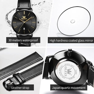 <span class=keywords><strong>Montre</strong></span>-bracelet Olevs 5869 avec calendrier et date, <span class=keywords><strong>montre</strong></span> pour homme, mode, affaires, ultra-<span class=keywords><strong>fine</strong></span>, quartz, <span class=keywords><strong>montre</strong></span> en cuir étanche pour <span class=keywords><strong>femme</strong></span> - Product Image 6