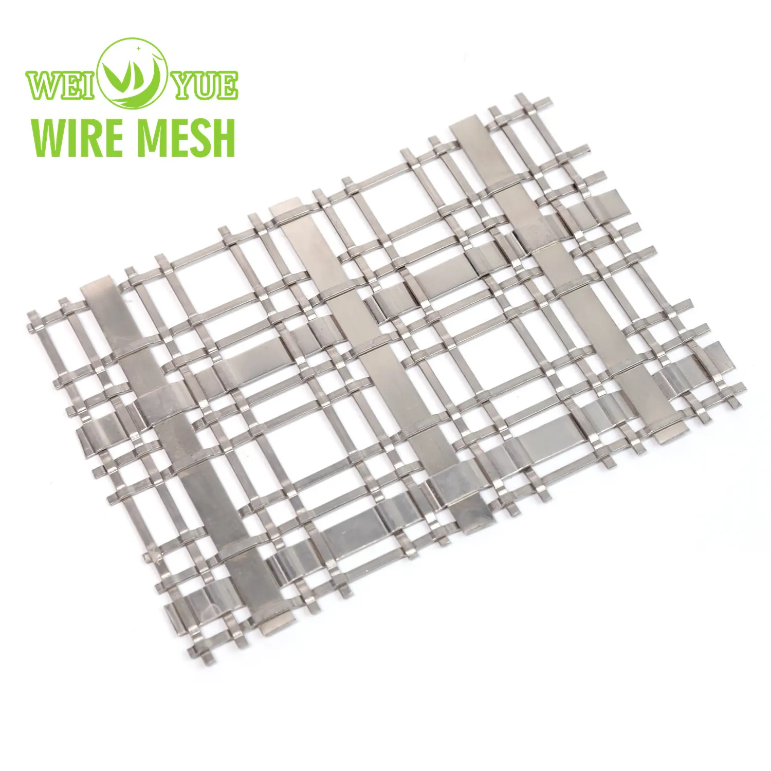 Flat Metal Furniture Screen Single Crimp Grille Antique Brass Finish Double Round Decorative Woven Wire Mesh