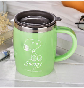 Mug à café Snoopys en acier inoxydable 304 avec couvercle en silicone, tasse à eau isolée anti-brûlure pour le bureau et la maison - Product Image 4
