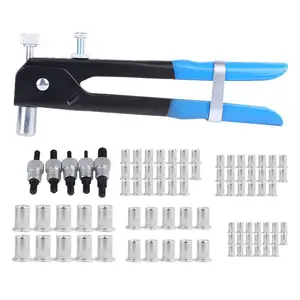 86 adet Set somun perçin Tool Kit seti M3-M8 perçin somunu Riveter aracı seti ev tamir araçları