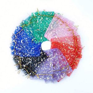 Sac en organza blanc personnalisé de grande taille, transparent et de haute qualité, avec cordon de serrage et ruban avec logo - Product Image 4