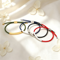 Pulsera de la Amistad Personalizable de Acero Inoxidable Grabable, Pulsera de Cuerda Trenzada Personalizada para Parejas