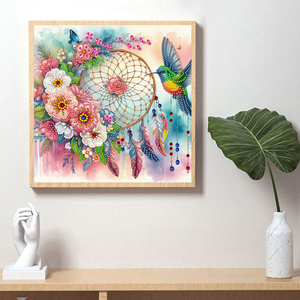 Personnalisé DIY 30*30CM <span class=keywords><strong>Attrape</strong></span>-Rêves Décoration Murale Peinture Diamantée Forme Spéciale 5D Perceuse Cristal Moderne Décoration Maison Peinture Diamantée - Product Image 3